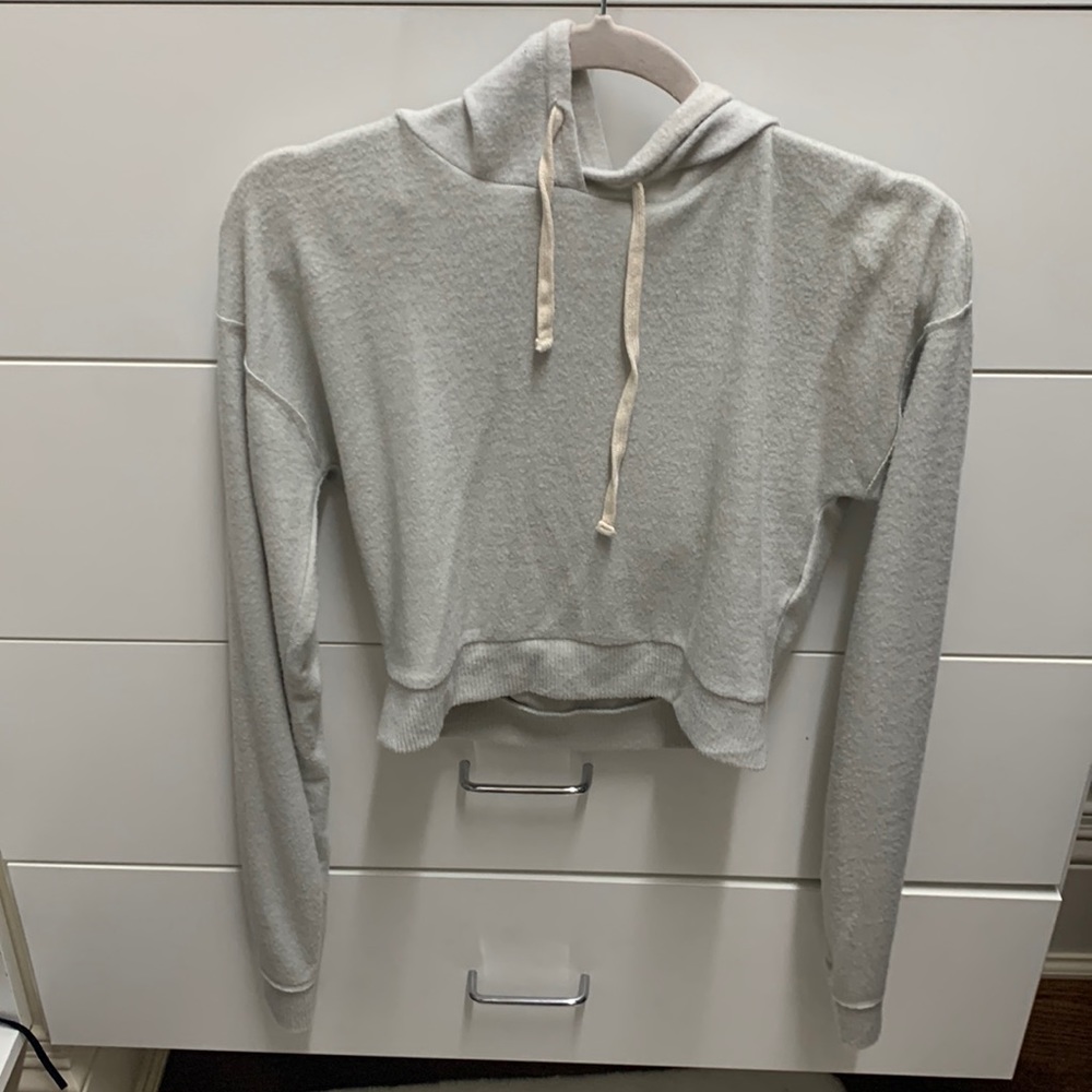 Grey cropped hoodie